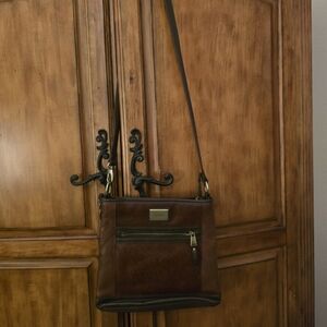 Tignanello Leather Bag with Brass Plate